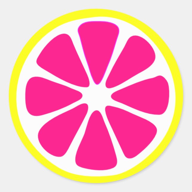 Rond Sticker en tranche de citron brillant (Devant)