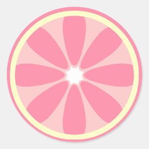 Rond Sticker en tranche de citron rose