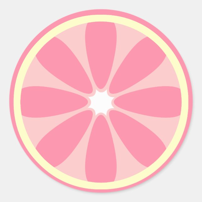 Rond Sticker en tranche de citron rose (Devant)