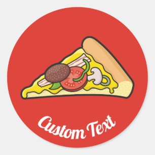 Rond Sticker en tranche de pizza
