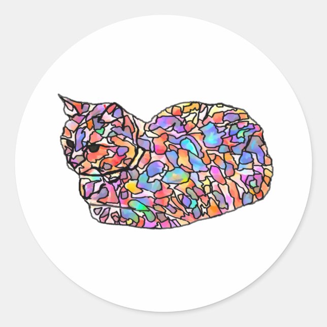 Rond Sticker en verre coloré (Devant)