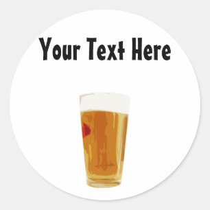 Rond Sticker en verre de bière d'or sur mesure