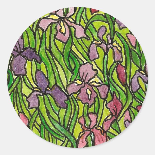 Rond Sticker en verre tendu Iris (Devant)