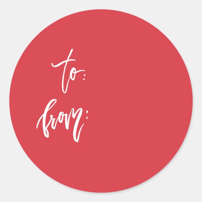 Rond Sticker Enveloppe-Cadeau - De et vers (Devant)