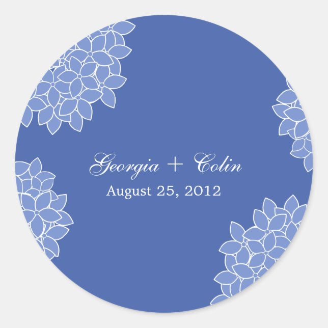 Rond Sticker / Enveloppe moderne Hydrangea Favor (Devant)