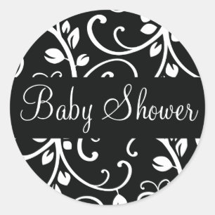 Rond Sticker Enveloppe Vin Floral baby shower