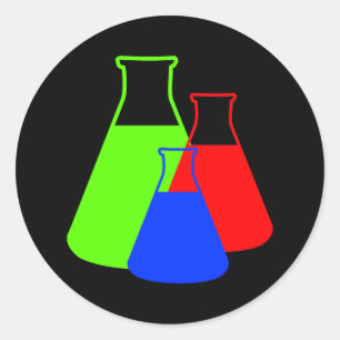 Rond Sticker Erlenmeyer Multicolor