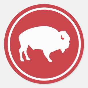 Rond Sticker extérieur Buffalo blanc