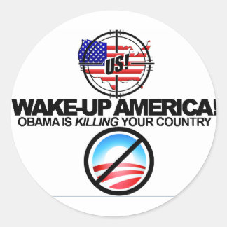 Rond Sticker Extreme Anti Obama Plaisanteries 01