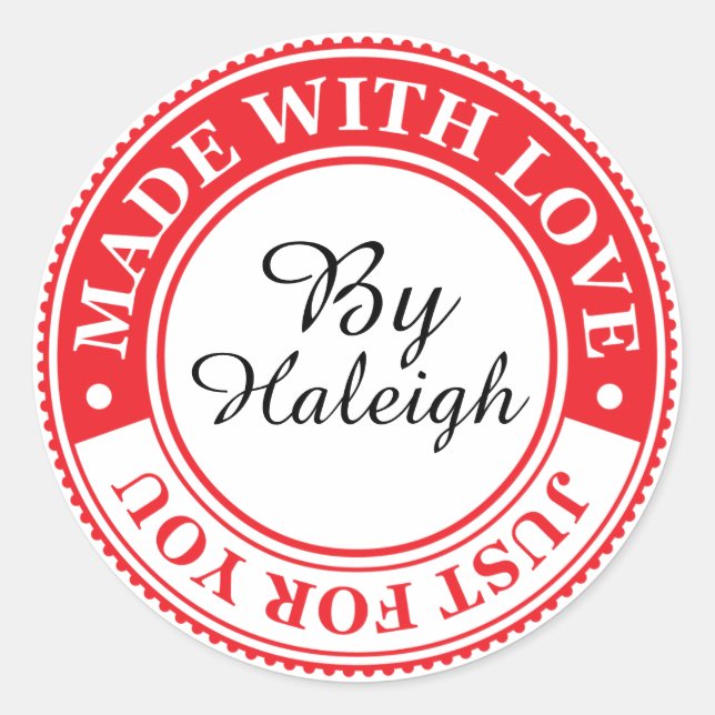 Rond Sticker Fabriqué avec amour - SRF (Devant)