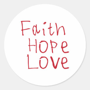 Rond Sticker Faith Hope Love