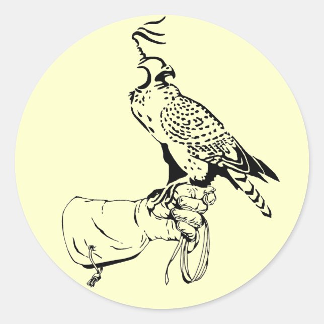 Rond Sticker Falcon sur gant (Devant)