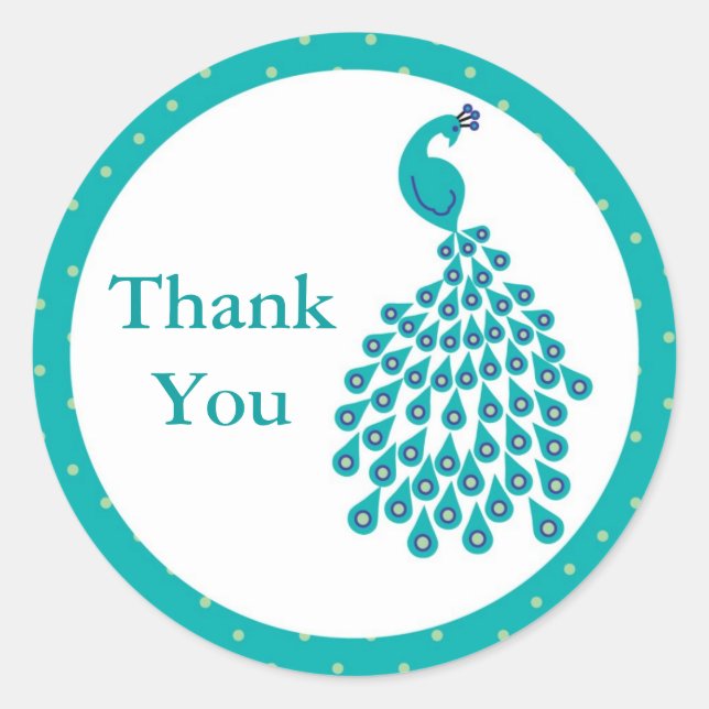 Rond Sticker Faveur Peacock (Devant)