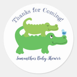 Rond Sticker Faveur Personnalisé Preppy Alligator