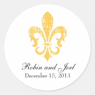 Rond Sticker Favor de mariage | Nouvelle-Orléans | Or