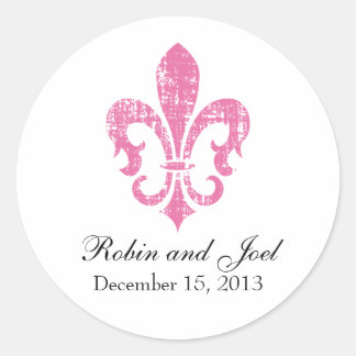 Rond Sticker Favor de mariage | Nouvelle-Orléans | Rose