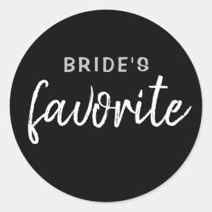 Rond Sticker favori de mariée personnalisée Black Silve