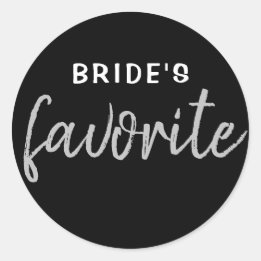 Rond Sticker favori de mariée personnalisée Black Silve