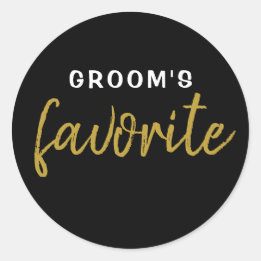Rond Sticker favori Groom personnalisé Black Gold