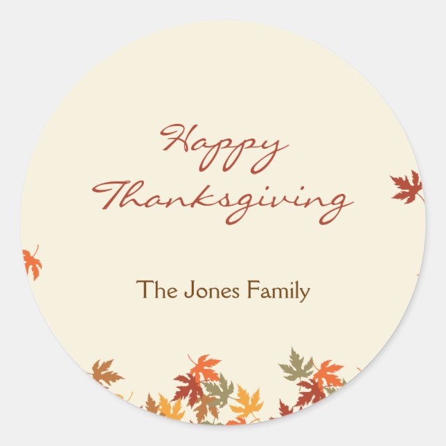 Rond Sticker Favour de automne (Devant)