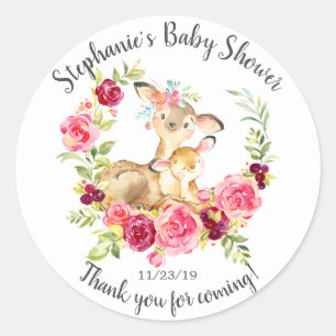 Rond Sticker Favour pour maman & bébé Deer Shower