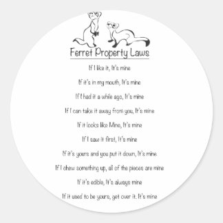 Rond Sticker Ferret Property Laws