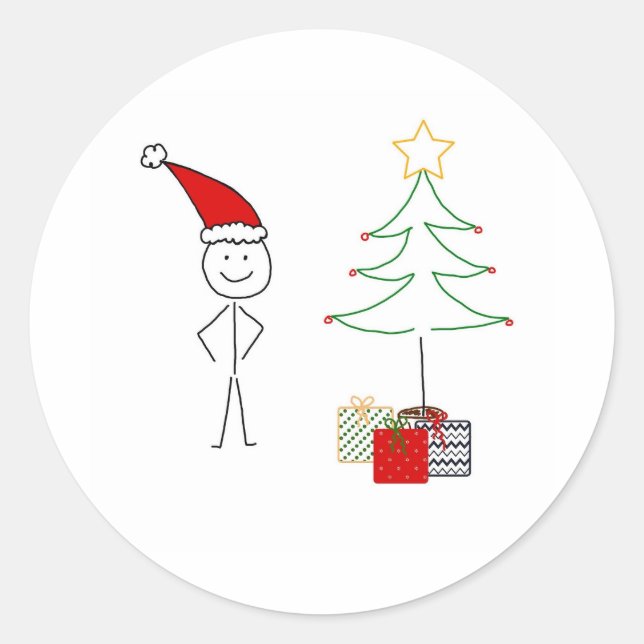 Rond sticker festif de Noël pour cadeaux et cadeaux (Devant)