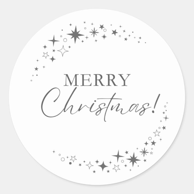 Rond Sticker Festive Joyeux Noël. (Devant)