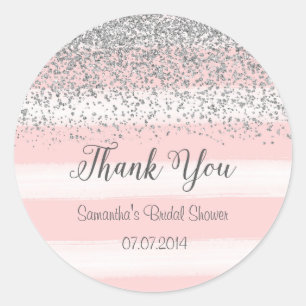 Rond Sticker Fête des mariées à bandes roses
