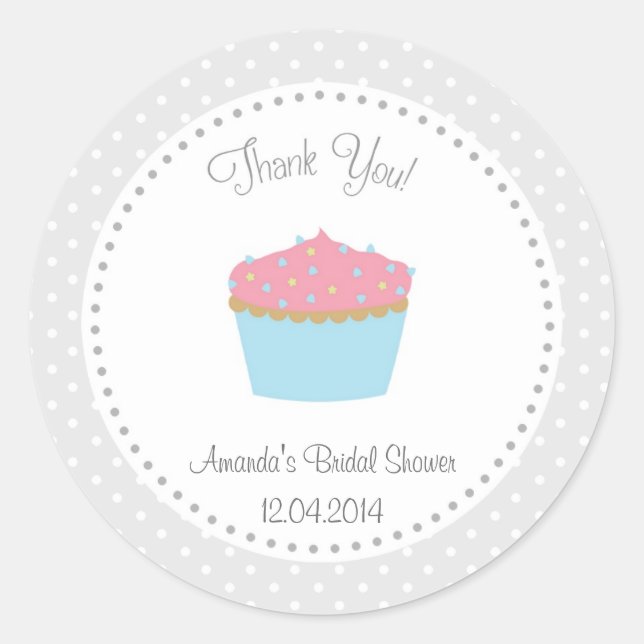 Rond Sticker Fête des mariées Cupcake (Devant)