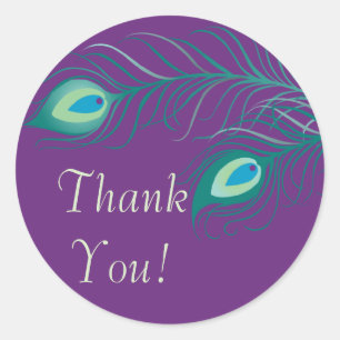 Rond Sticker Fête des mariées Pieds Peacock