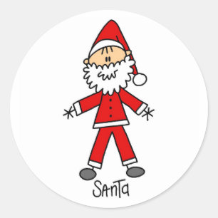 Rond Sticker Figure Stick du Père Noël