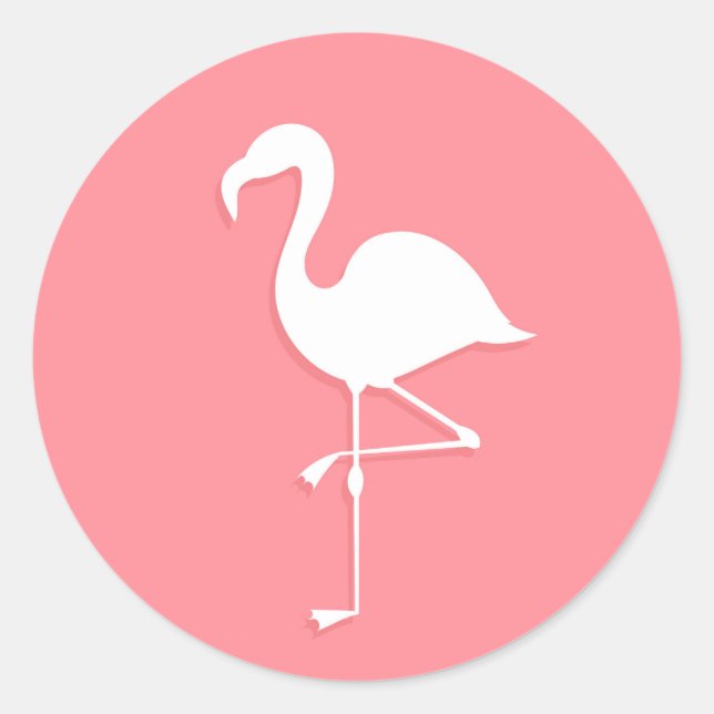 Rond Sticker Flamant rose (Devant)