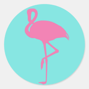 Rond Sticker Flamant rose rose
