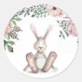 Rond Sticker Floral Bunny