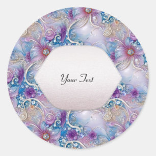 Rond Sticker floral coloré pour pierres précieuses