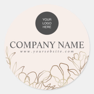 Rond Sticker floral élégant du logo d'entreprise person