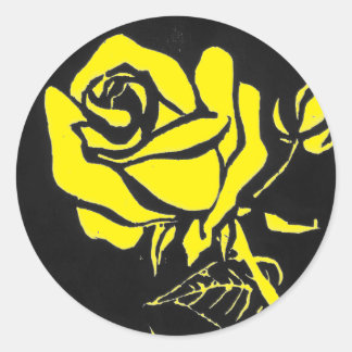 Rond Sticker floral "Jaune Rose"