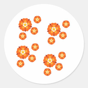Rond Sticker floral orange vibrant