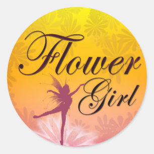 Rond Sticker Flower Girl