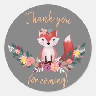 Rond Sticker Foxy Round Birthday