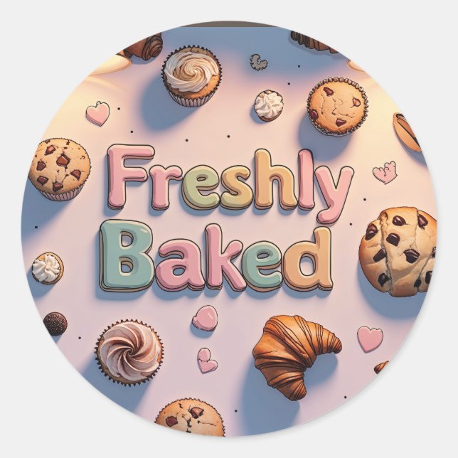 Rond Sticker fraîchement cuit pour la Fête Favor (Devant)