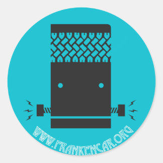 Rond Sticker Frankencar avec site Web