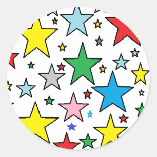 Rond Sticker Funky Cute Bright Stars