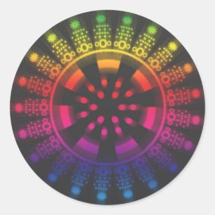 Rond Sticker Funky Psychedelic Circular Fun