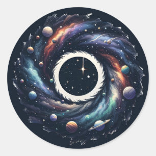 Rond Sticker Galaxy de minuit