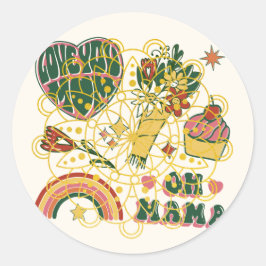 Rond Sticker geft funt pour la fête de la mère