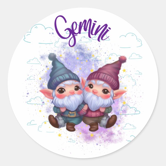 Rond Sticker Gemini Gnomoscope (Devant)