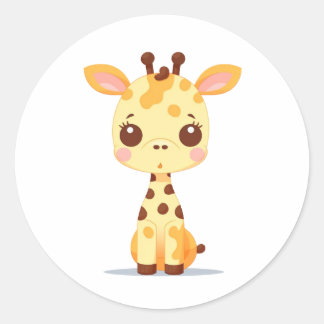 Rond Sticker Giraffe