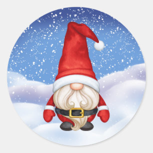 Rond Sticker Gnome de Noël